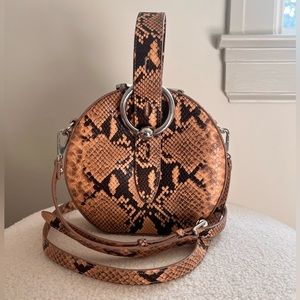 Rebecca Minkoff Kate snakeskin leather round handbag